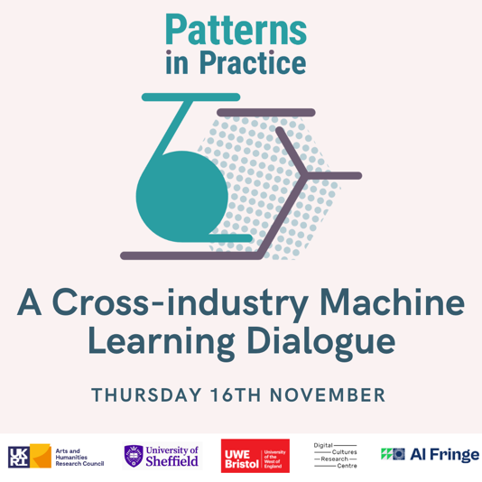 Patterns in Practice logo - a cross-industry machine learning dialogue Thursday 16th November