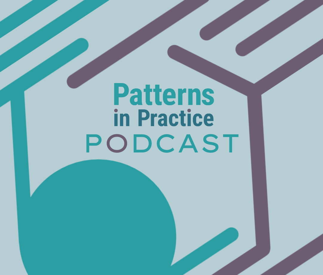 Patterns in Practice: Cultures of AI logo. The background is teal with a darker blue and purple logo design.